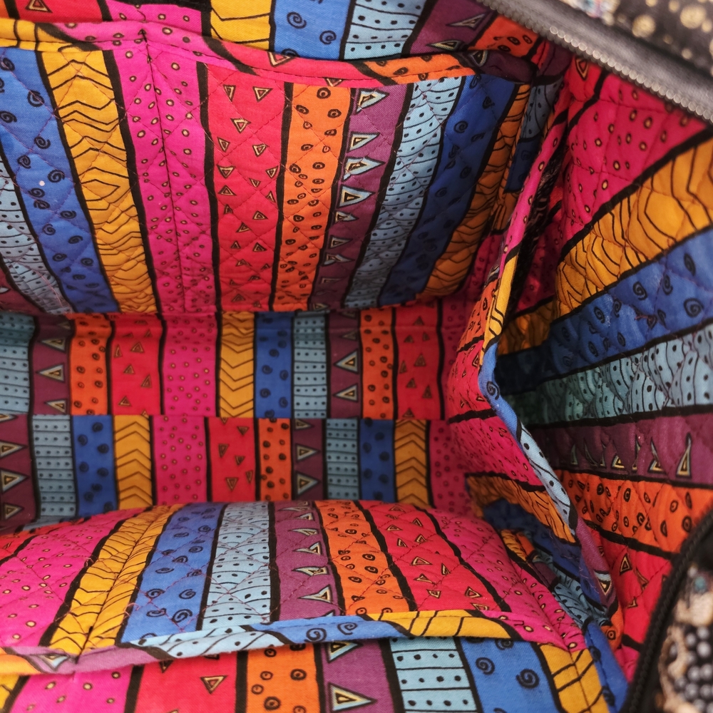 Laurel Burch Quilted Cat Print Large Tote Bag - Picture 8 of 14